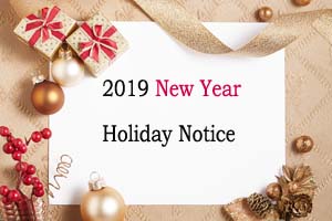 2019 New Year Day Holiday Notice