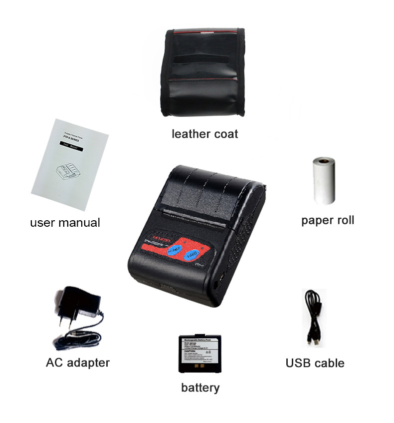 58MM portable mobile bluetooth thermal printer PTP-II