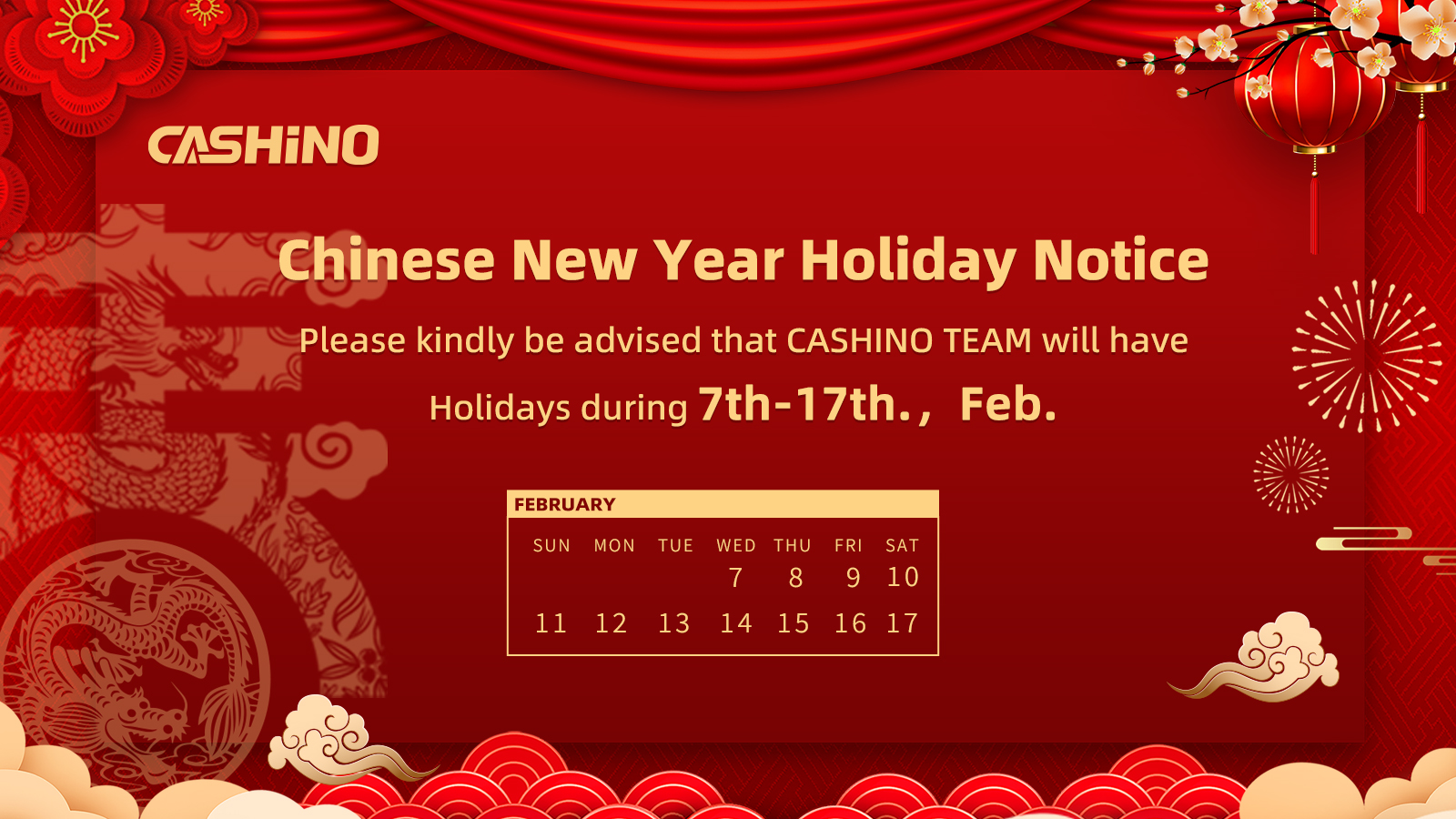 2024 Chinese New Year Holiday Notice